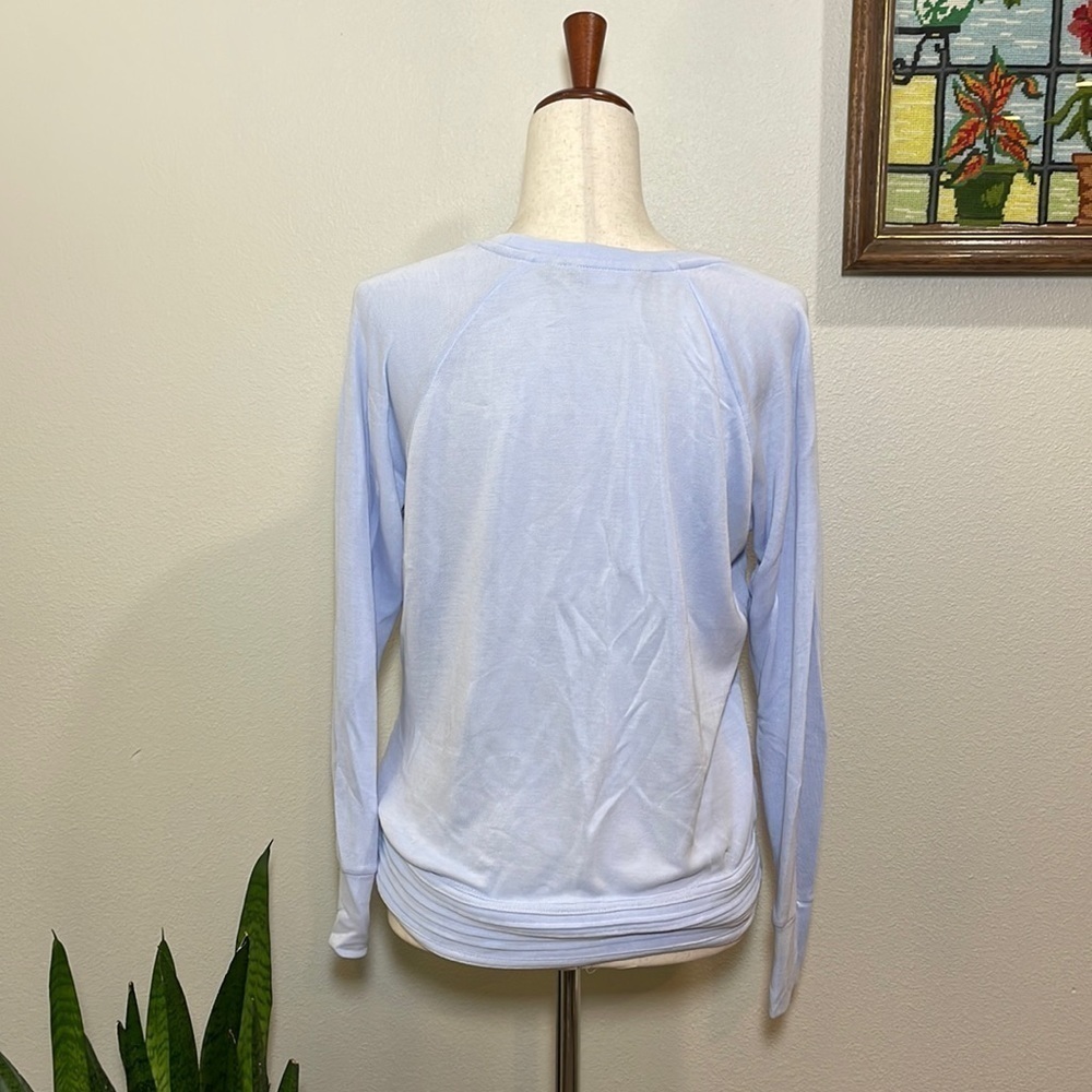 Athleta Blue Serenity Criss Cross Sweatshirt Size Small - Picture 4 of 9
